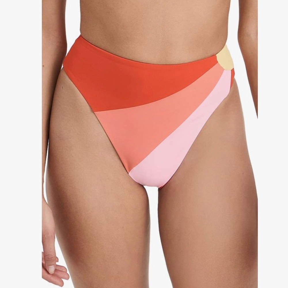 L*SPACE Women’s Luca Sunburst Bikini Bottom Seemless high waist and high leg NWT